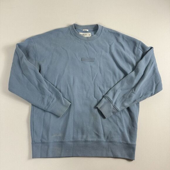 Abercrombie & Fitch Soft A&F Relaxed Sweater Fleece‎ Men's Size Large Blue Crew - Picture 1 of 9